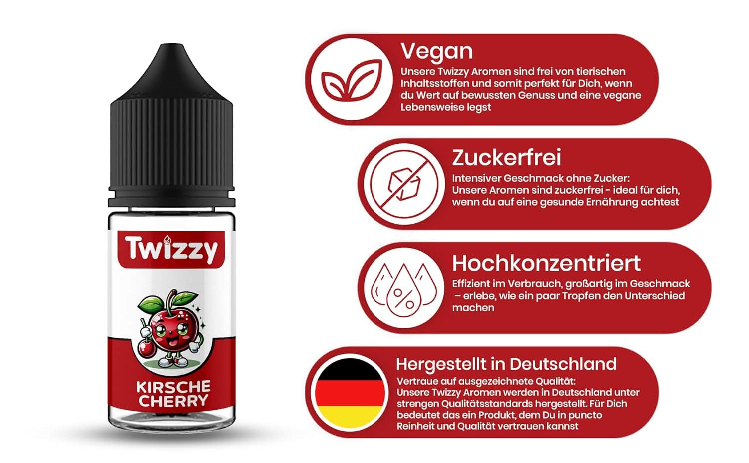 Twizzy, tömény cseresznye ízű, 30 ml Aromas Naty Shop