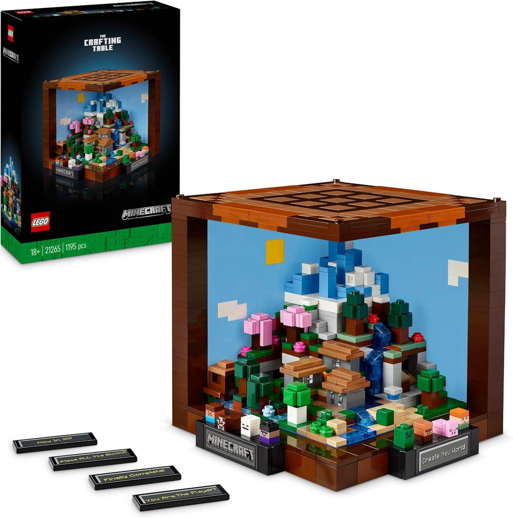 LEGO Minecraft A munkapad építőkészlet 8 figurás videojáték készlet Steve Alex lényekkel és Biomes 15. évfordulós modellajándékötlet felnőtteknek Férfi Nők 21265 Építőkészletek Besuche den LEGO-Store alapértelmezett cím