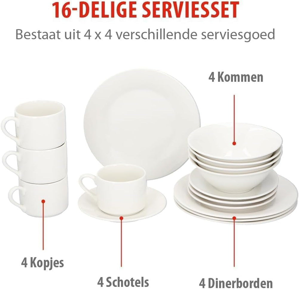 Set de veselă Alpina 4 persoane pentru micul dejun Seturi vesela masa Naty Shop