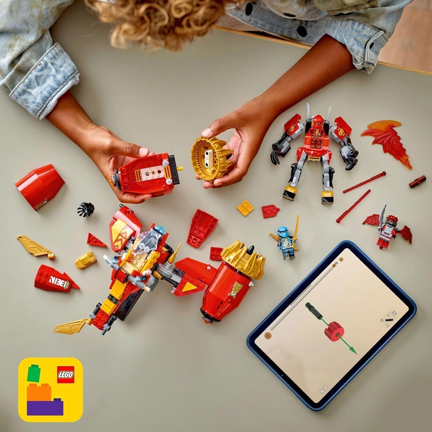 LEGO NINJAGO Kai viharlovas gépe - Repülő motoros játék 3 minifigurával - Mech mozgatható fejjel, karokkal és lábakkal - Építőjáték - Ajándék 7 év feletti fiúknak és lányoknak 71830 Építőkészletek Besuche den LEGO-Store