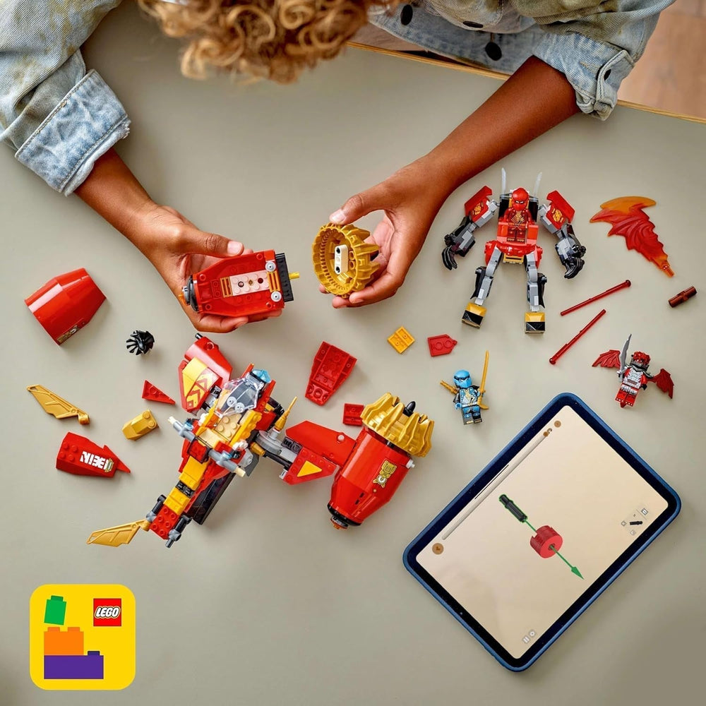 LEGO NINJAGO Kai viharlovas gépe - Repülő motoros játék 3 minifigurával - Mech mozgatható fejjel, karokkal és lábakkal - Építőjáték - Ajándék 7 év feletti fiúknak és lányoknak 71830 Építőkészletek Besuche den LEGO-Store