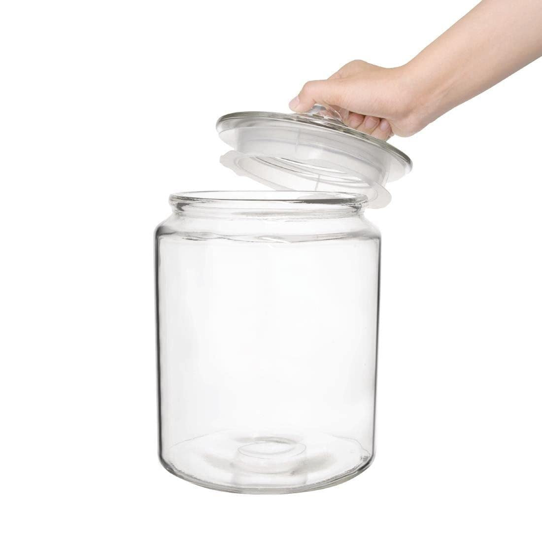 Borcan pentru biscuiți Olympia Biscotti cu capac 6,5 litri, sticlă transparentă, dimensiuni: 293(H)x 200(Dia)mm - dulciuri, produse de cofetărie, cereale, paste, alimente uscate - stil vintage, se spală în mașina de spălat vase, GM581 Cutii depozitare alimente Naty Shop