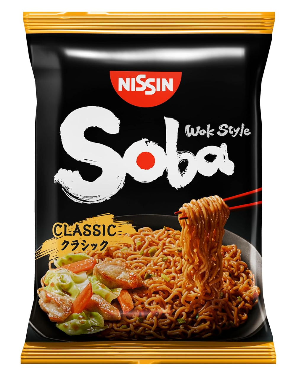 Nissin Bag Soba tészta - Klasszikus japán instant tészta 9 csomagos wok stílusban Yakisoba szósszal Gyorsan elkészíthető ázsiai ételek (9 x 109 g)