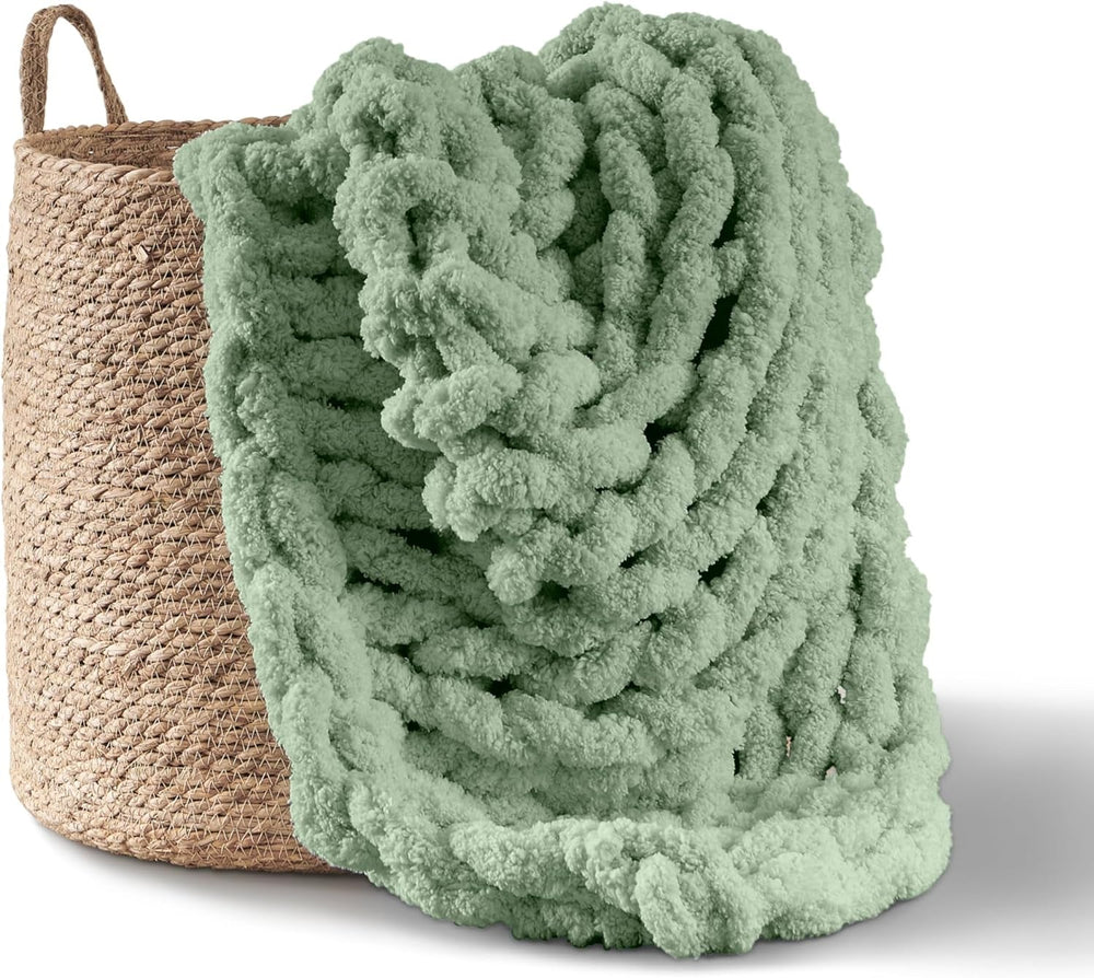 Vaskos kötött takaró, díszdoboz, 100% kézi kötésű jumbo zsenília fonallal (127 X 152,4 cm, lila szürke) Ágyak és takarók Adyrescia Greetings 50 "X60"