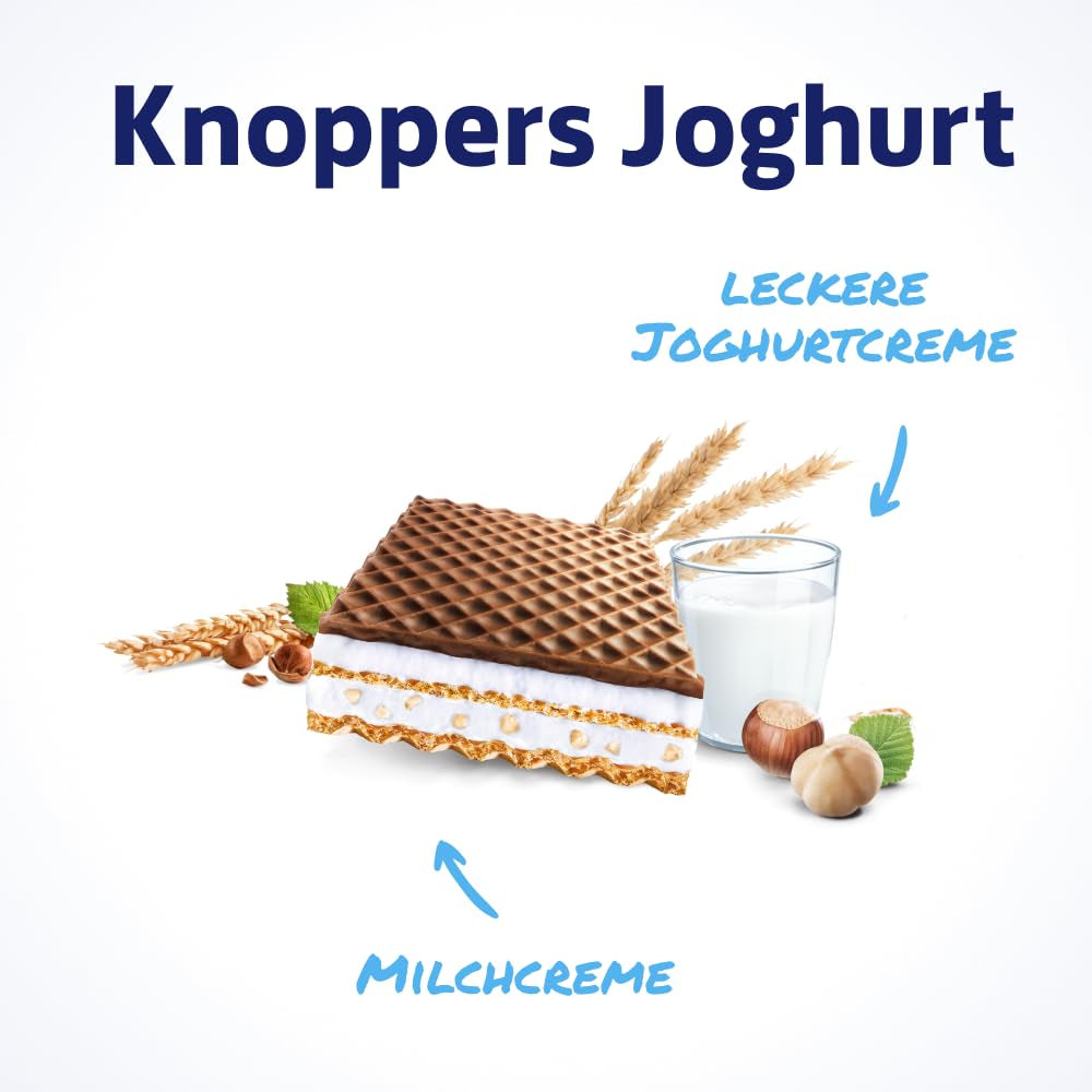 Joghurt – 4 x 200 g – Joghurttal és nugátkrémmel, mogyoróval és kakaóval töltött ostyaszeletek