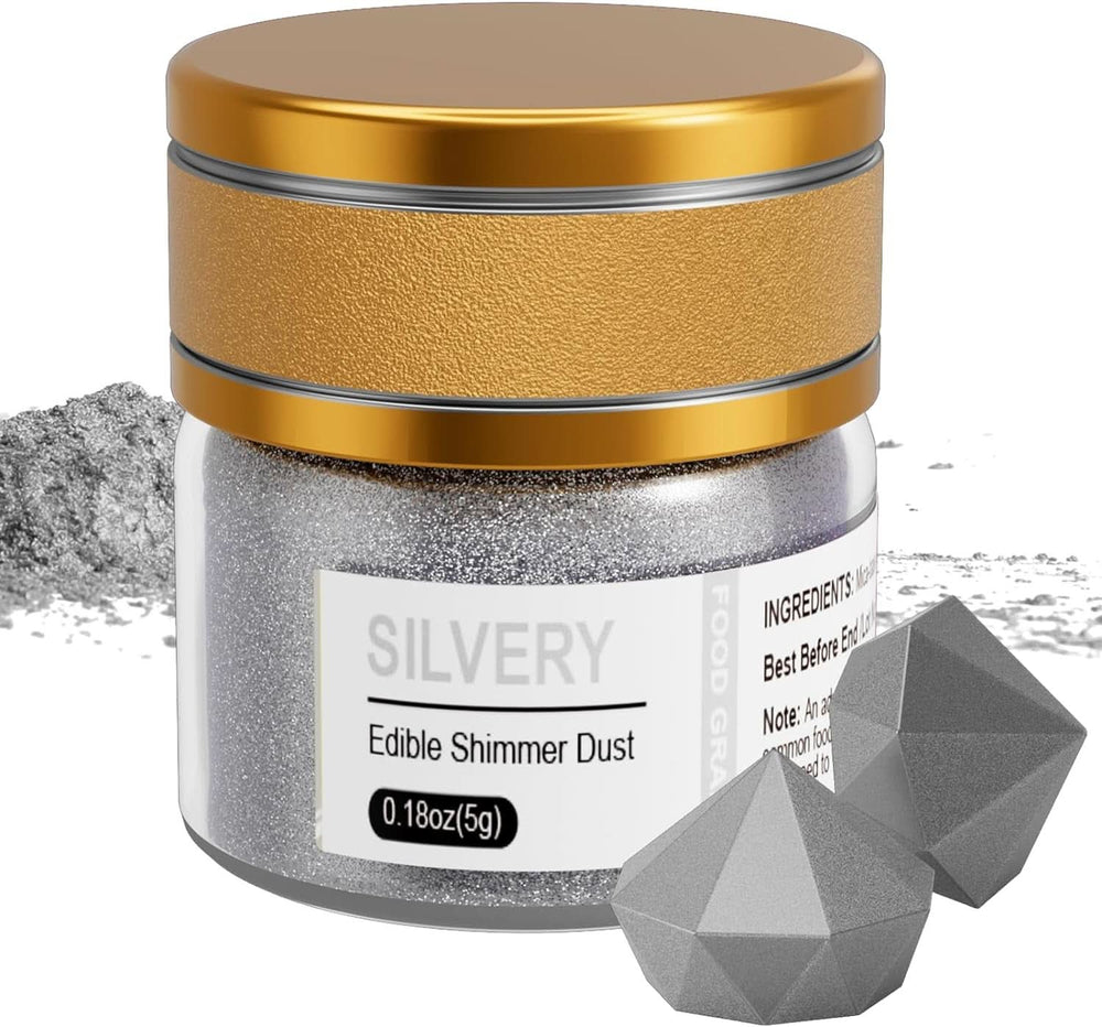 Glitter comestibil, diverse nuante, 5 grame Naty Shop Argintiu