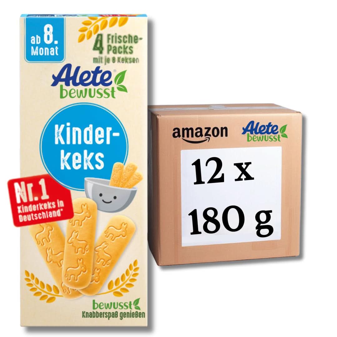 Alete, Keksz gyerekeknek, 8. hónapostól, búzavajjal, 180 g Anya és Gyermek Naty Shop Bax 12 x 180 gramm