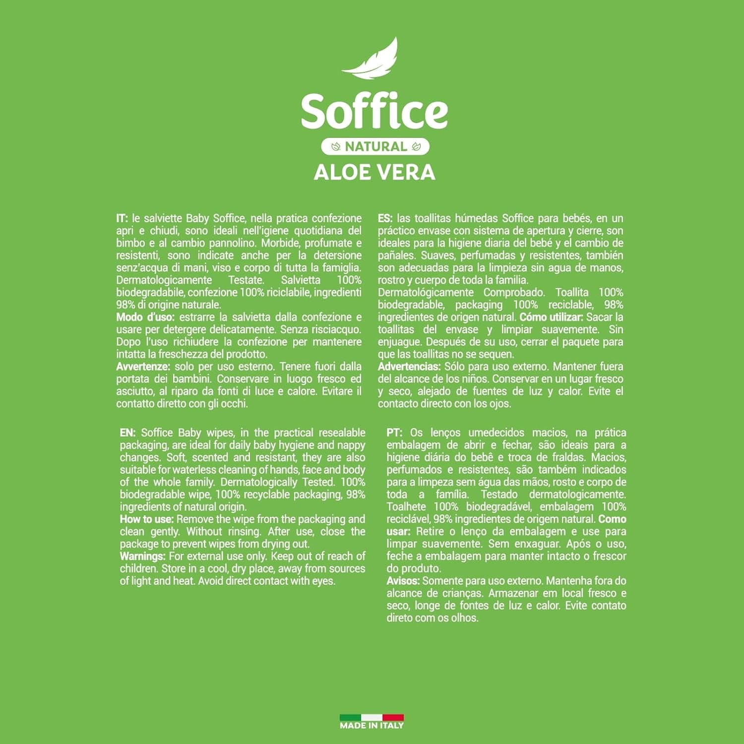 Tisztító törlőkendők csecsemőknek és kisgyermekeknek - hidratáló formula a csecsemők és kisgyermekek napi higiéniájához - 12 csomag 64 törlőkendővel