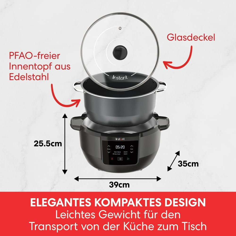 Instant Pot Superior lassú tűzhely, 7,1 literes multicooker, 4 főzési funkció, 800 W-os lassú tűzhely Naty Shop