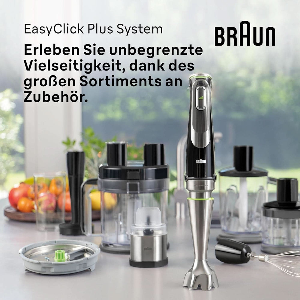 Braun Multiquick 9 MQ 9147X – 5 az 1-ben Stabmixer Mit Standmixer-Aufsatz, Zerkleinerer, Kartoffel- & Gemüsestampfer & Schneebesen, Stufenlose Geschwindigkeitsenstellung, 1200 W, Schwarz Naty Shop