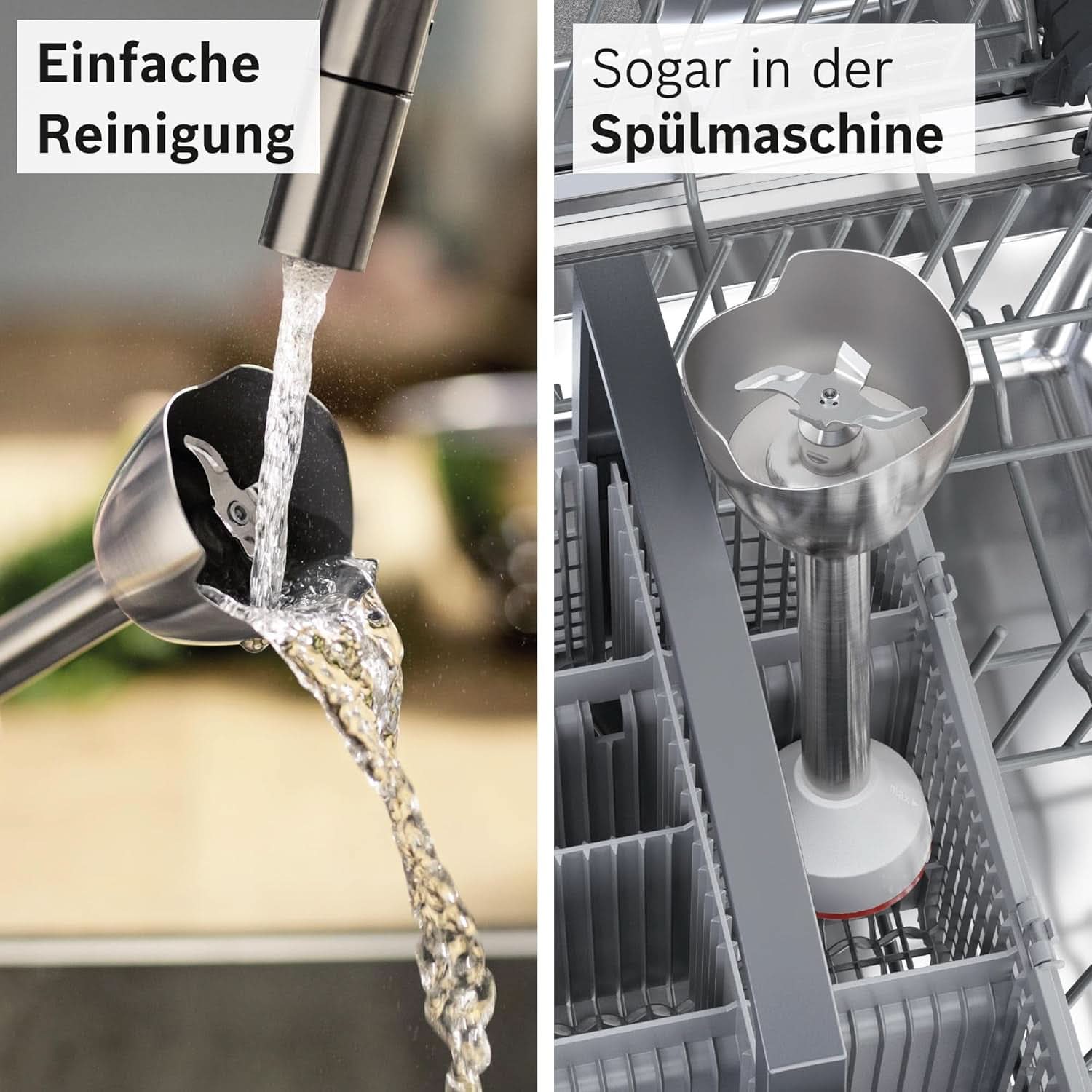 Bosch Stabmixer Ergomaster Serie 4 MSM4W210, Einhändig Bedienbar, Edelstahl-Klingen, Verschleißfreie Keramik-Kupplung, Mixbecher, Quattroblade, Antisplash Funktion, Einschaltsperre, 600 W, Weiß Nather és Chilß Mother and