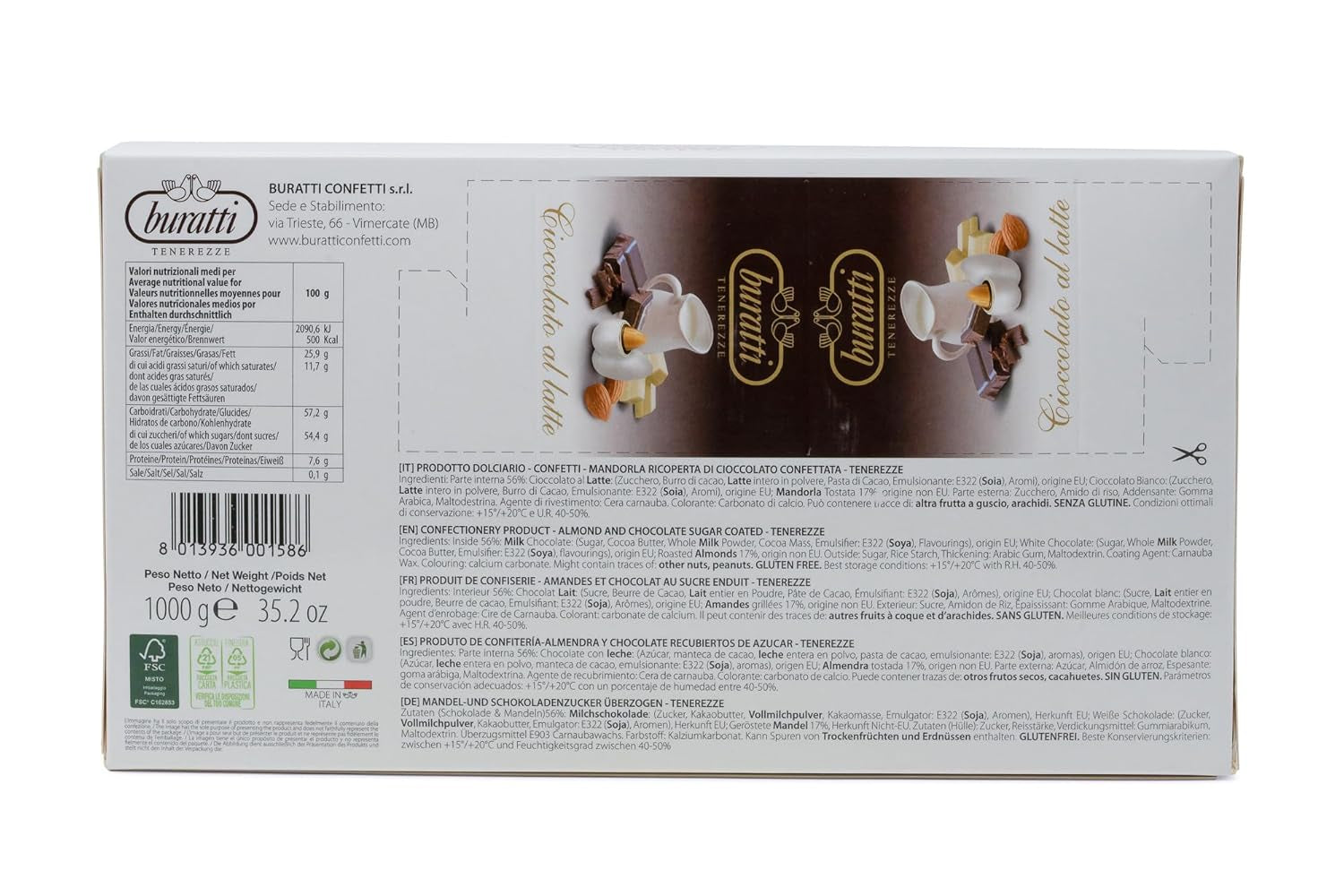Fehér csokoládéval bevont mandula Tenerezze, 1 db
