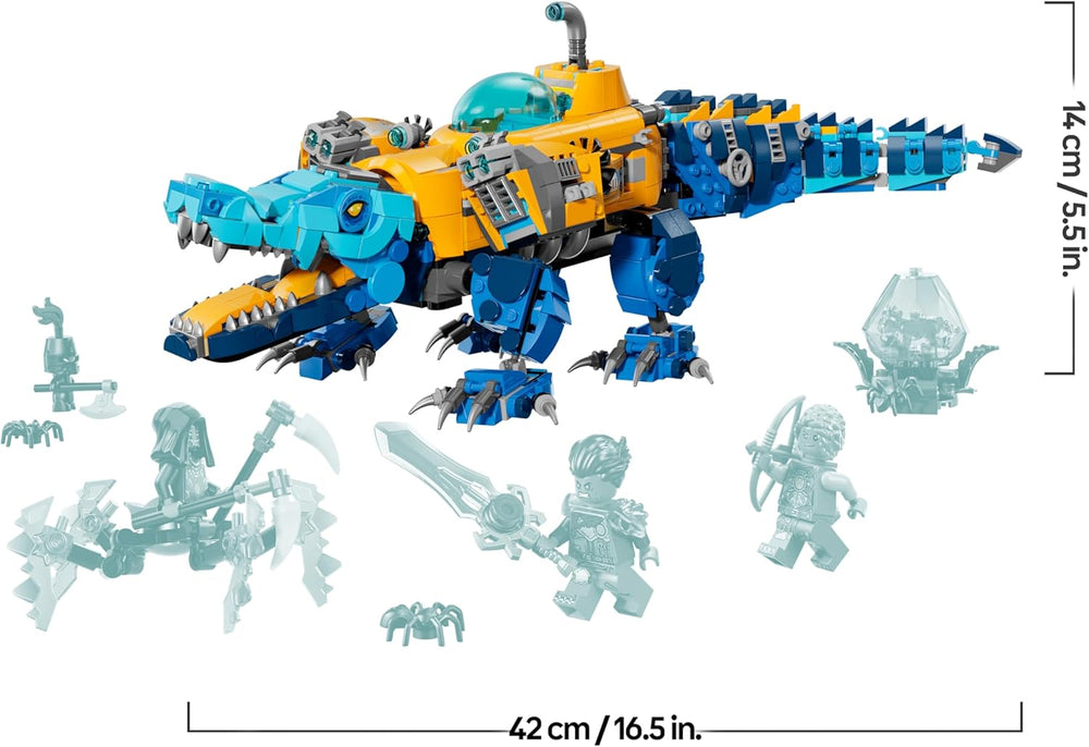LEGO DREAMZzz 2 az 1-ben Krokodil-U-Boot - Spielzeug verwandelbar az Adler-U-Boot-ban - beleértve. 3 minifigura, 2 Spinnen und Einer sammelbaren blue Treasure-Kreatur - Geschenk für Jungen ab 8 Jahren - 71512