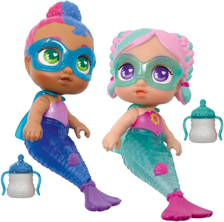 Super niedliche Mini-Sirenen Kala und Gabi 12 cm hoch mit beweglichen Schwänzen, zum Spielen im und aucher des Wassers (64320046)