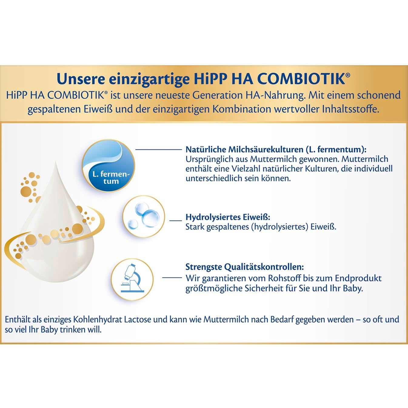 HiPP PRE HA Combiotik (4 x 600g), hidrolizált tejpor tápszer csecsemőknek születéstől fogva, természetes tejsavtenyészetekkel, érzékeny immunrendszerre