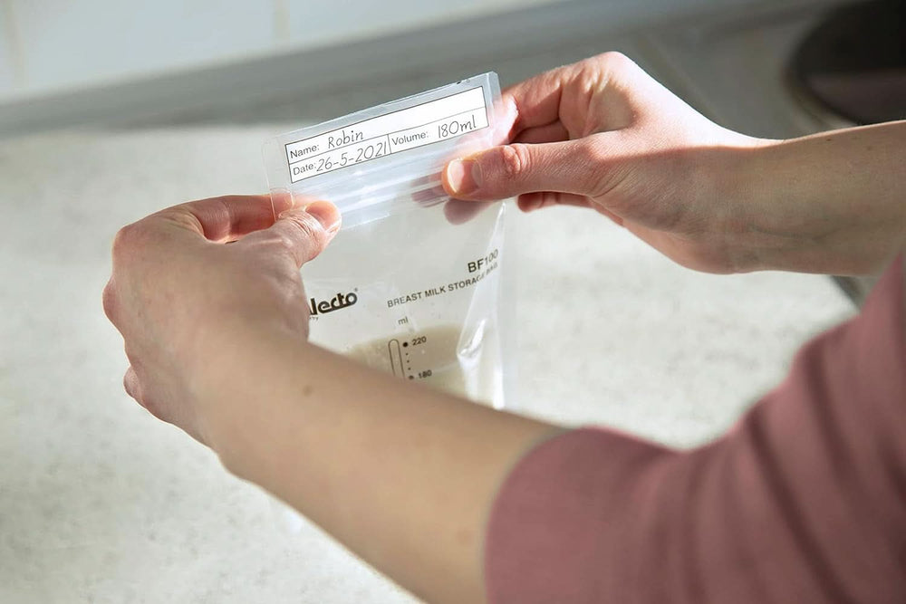 BF100 Anyatej tároló táska - Anyatej tartó - űrtartalom 220 Ml - 100 db - Átlátszó élelmiszerek és szoptatási kiegészítők Bebe Naty Shop