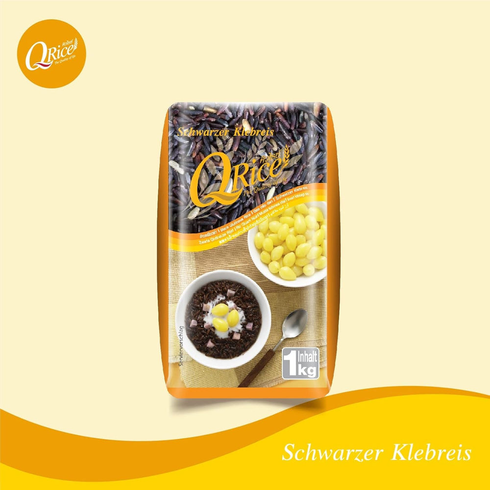 RICE | Orez lipicios negru cu bob lung din Thailanda | Aromatic cu o notă delicată de nucă | Ideal pentru curry, sushi și deserturi mochi | 1 x 1 kg
