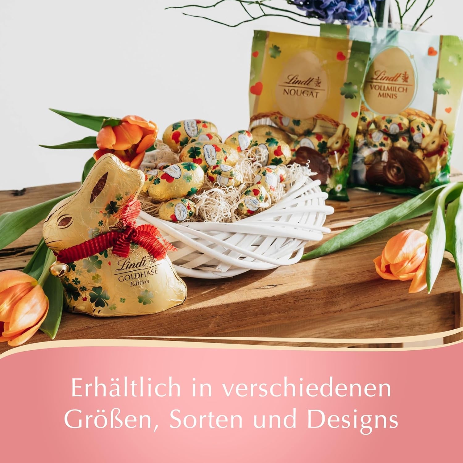 Lindt Chocolate Gold Bunny Lucky Charm Edition | 100g | Arany tejcsokoládé húsvéti szerencsés varázsmintával | Húsvéti csokoládé | Ajándék csokoládé | Csokoládé nyuszi | húsvéti nyuszi