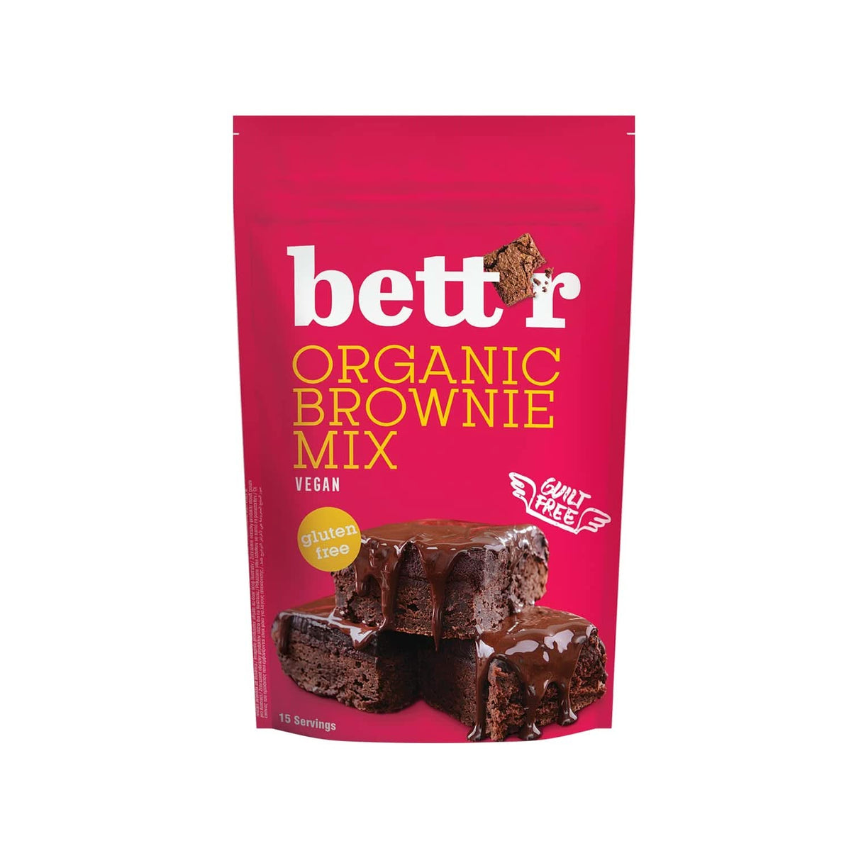 Bettr Organic Brownie Mix - Negrese organice, vegane și fără gluten cu aromă bogată de cacao, 6 x 400 grame Bucatarie Naty Shop