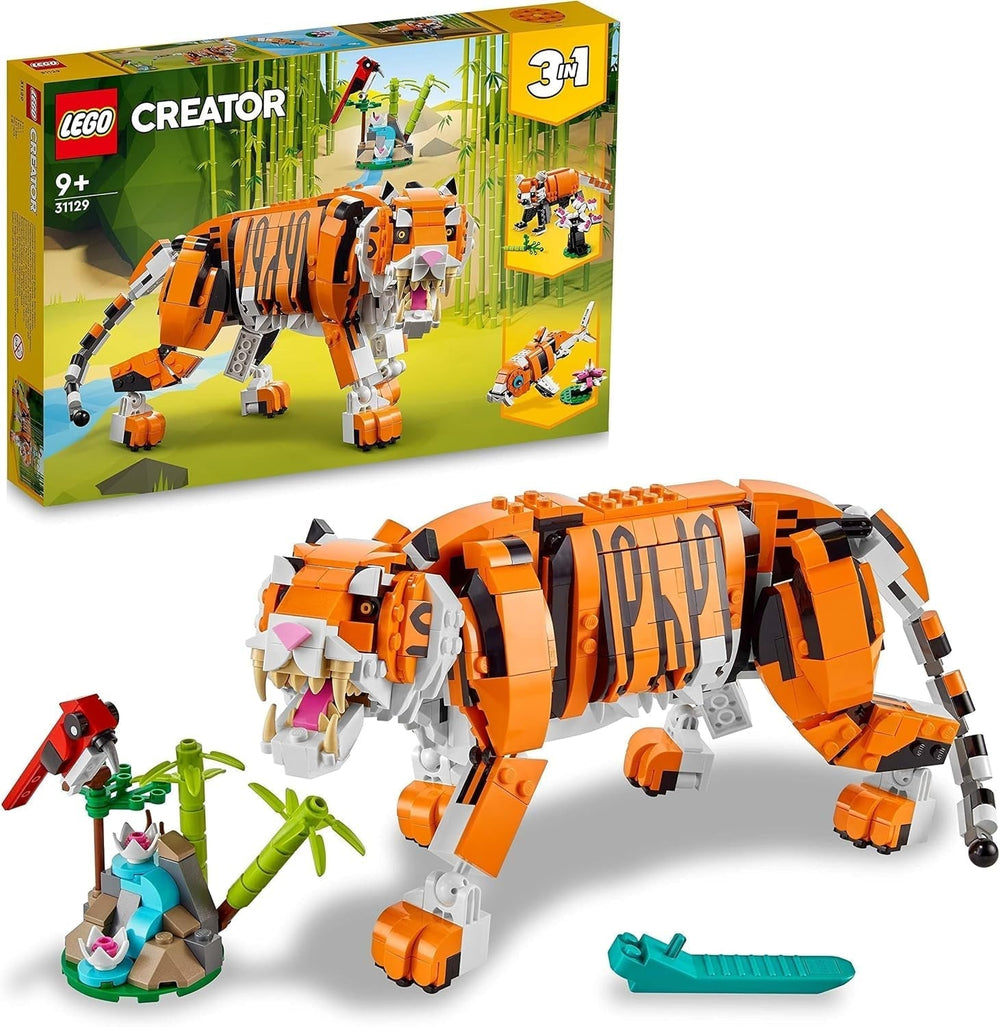 LEGO 31129 Creator Majestic Tiger, Panda vagy Fish 3 az 1-ben állatfigura készlet játék gyerekeknek fiúknak és lányoknak Állatépítő játék építőkészletek Besuche den LEGO-Store Single