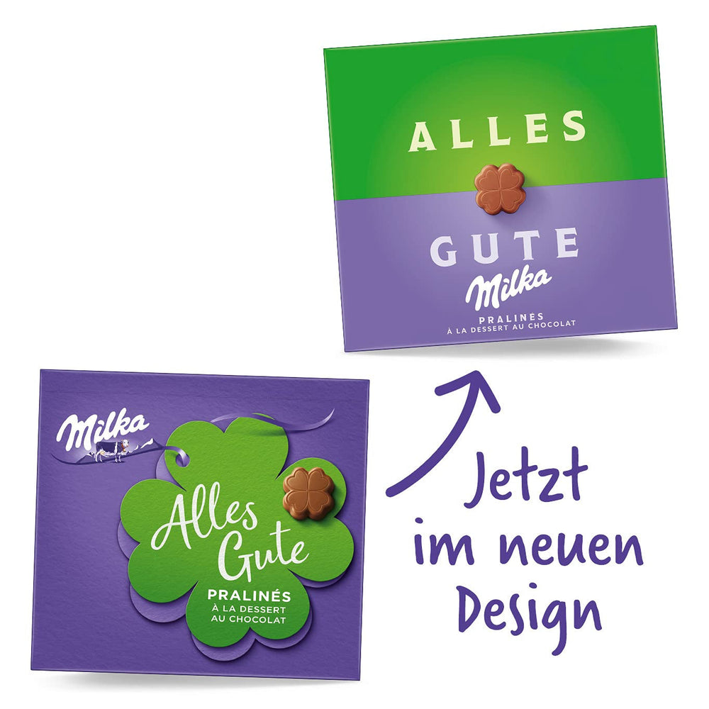 Praline Milka All the Best 10 x 110g, Praline fine din ciocolată cu lapte alpină cu umplutură de cremă de cacao (pachet de 2)