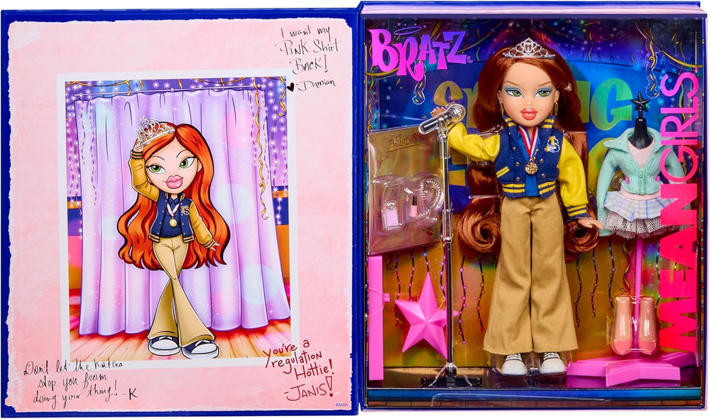 Bratz x Mean Girls Spring Fling Doll Regina – Modepuppe zum Sammeln mit 2 Outfits, Rosa Satinkleid und vom Film Inspirierten Accessoires