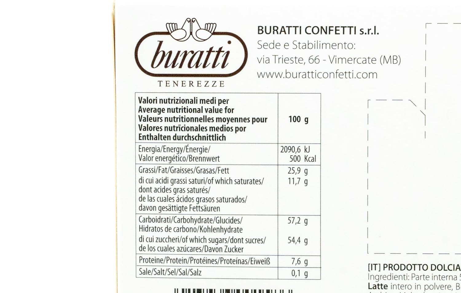 Fehér csokoládéval bevont mandula Tenerezze, 1 db
