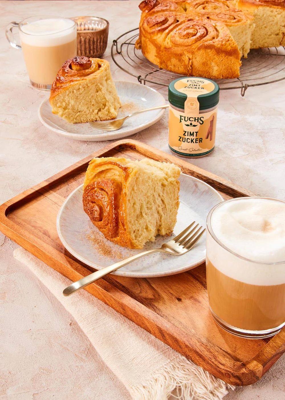 Fuchs Gewürze - Zimt Zucker - Klassisches Gewürz für Milchreis, Pfannkuchen oder Wafeln - aus natürliche Hozzávaló - 100 g in wiederverwendbarer, recyclebarer Dózis