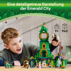 LEGO Wicked Üdvözöljük az Emerald City toronyjátékban, Glinda és Elphaba mini babák, ajándék filmrajongóknak és 9 éves kortól a babaházakat kedvelő lányoknak és fiúknak 75684 Építőkészletek Besuche den LEGO-Store