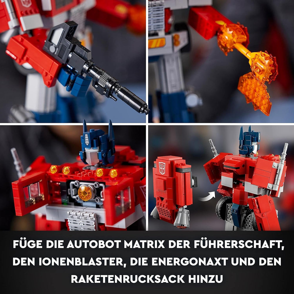 LEGO 10302 Icons Optimus Prime készlet, 2 az 1-ben robotfigura és modell teherautó, Transformers játék modellkészlet felnőtteknek, születésnapi vagy karácsonyi ajándék férfiaknak, nőknek, neki és neki építőkészletek Besuche den LEGO-Store