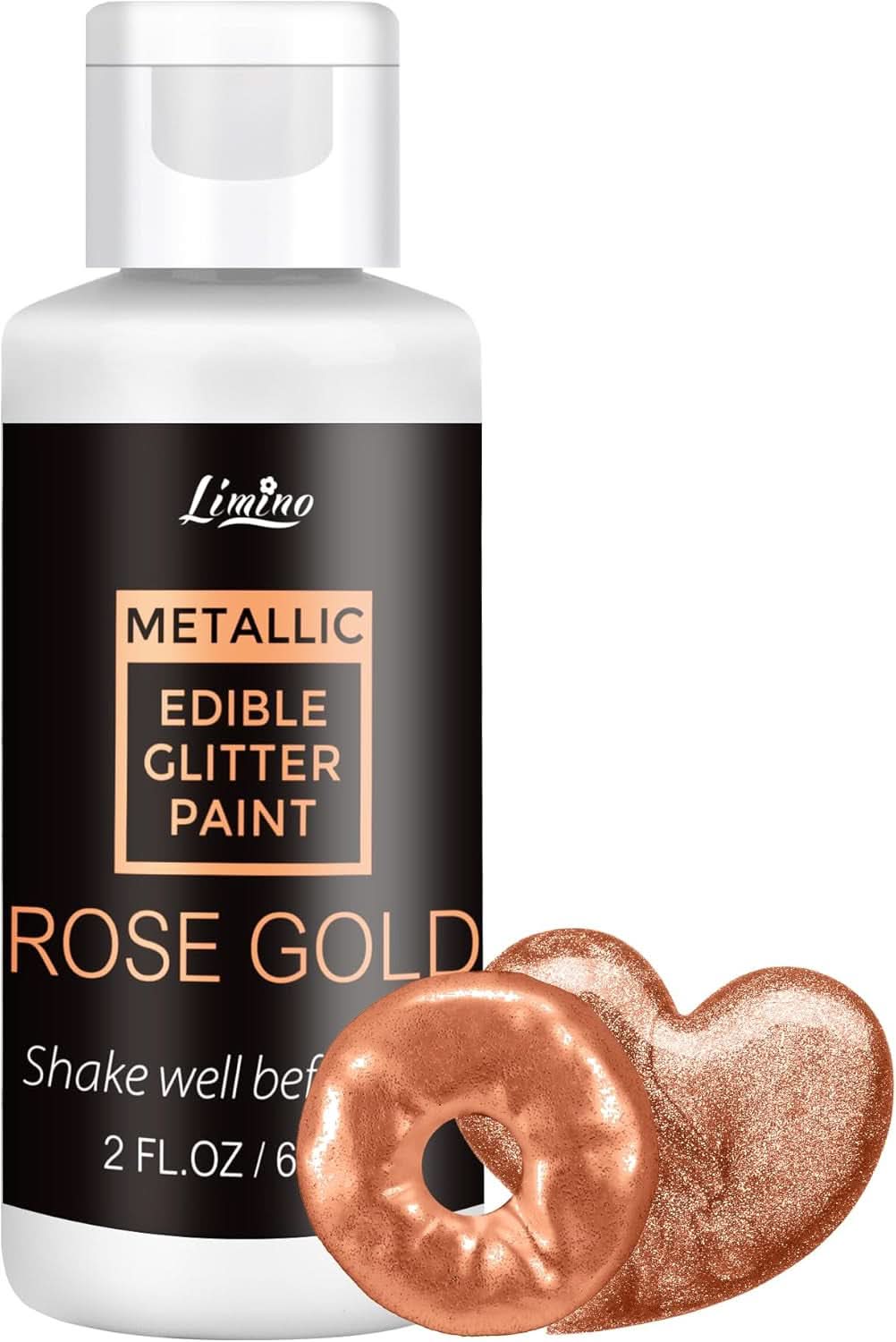 Folyékony ehető glitter, 60 ml Naty Shop Roségold