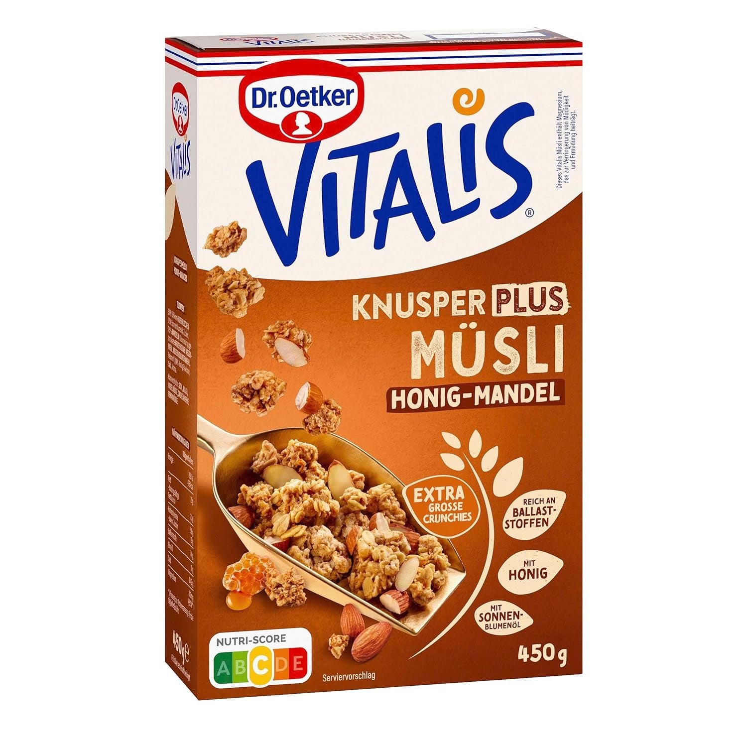Dr. Oetker Vitalis KnusperPlus Dupla csokoládé: Ropogós müzli tejjel és étcsokoládéval, 7 db (7 x 450g) csomag