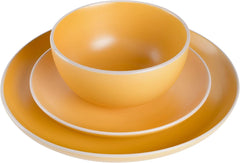 Set veselă Rockaway, rotundă, ceramică, serviciu pentru 4 persoane (12 piese), galben Seturi vesela masa Naty Shop