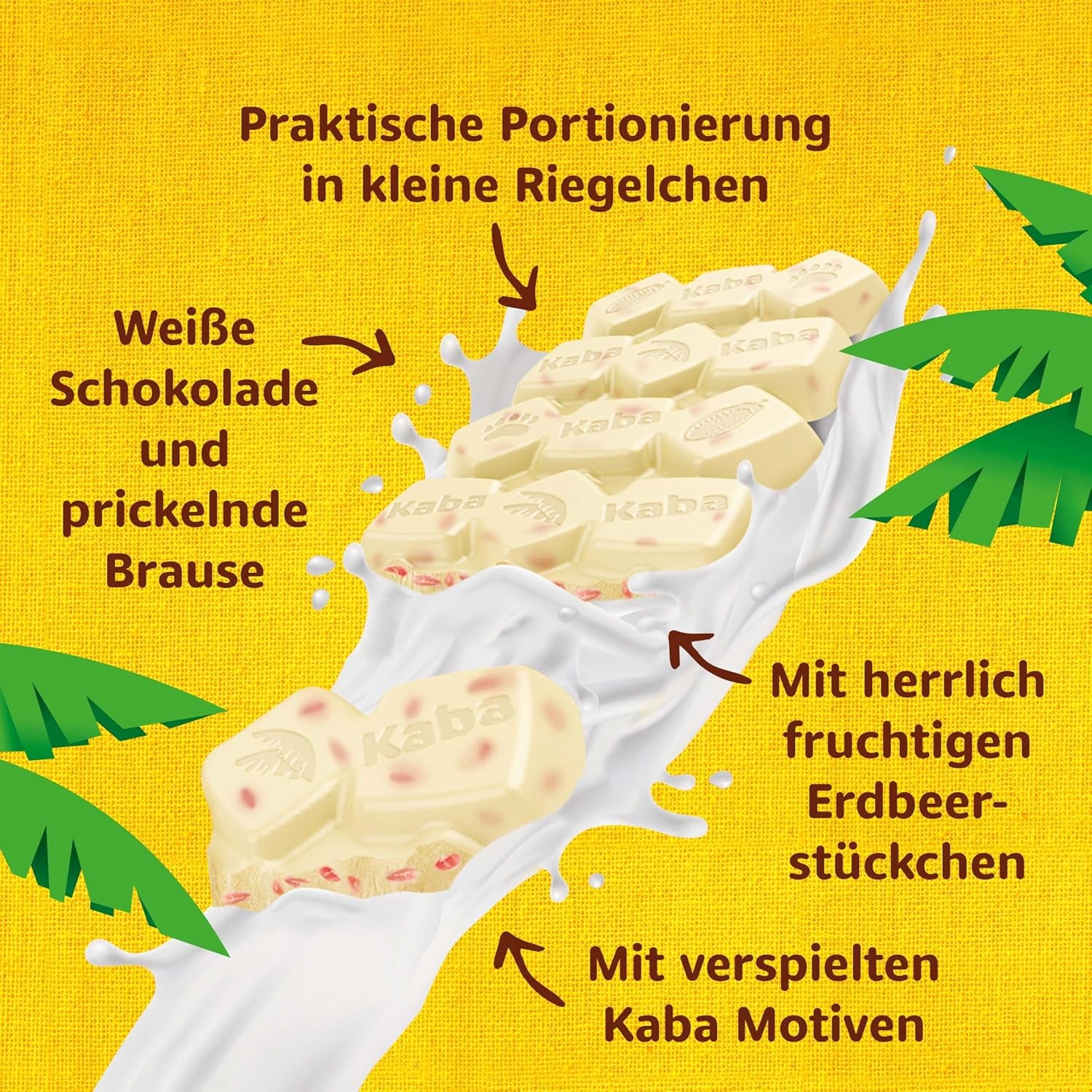 Kaba fehér csokoládé eper ízzel és pezsgő cukorkák, csokoládé szelet, szelet 85 g, fehér csokoládé eper gyümölcsízzel és pezsgő cukorka Kaba eredeti ízével (3 db-os csomag)