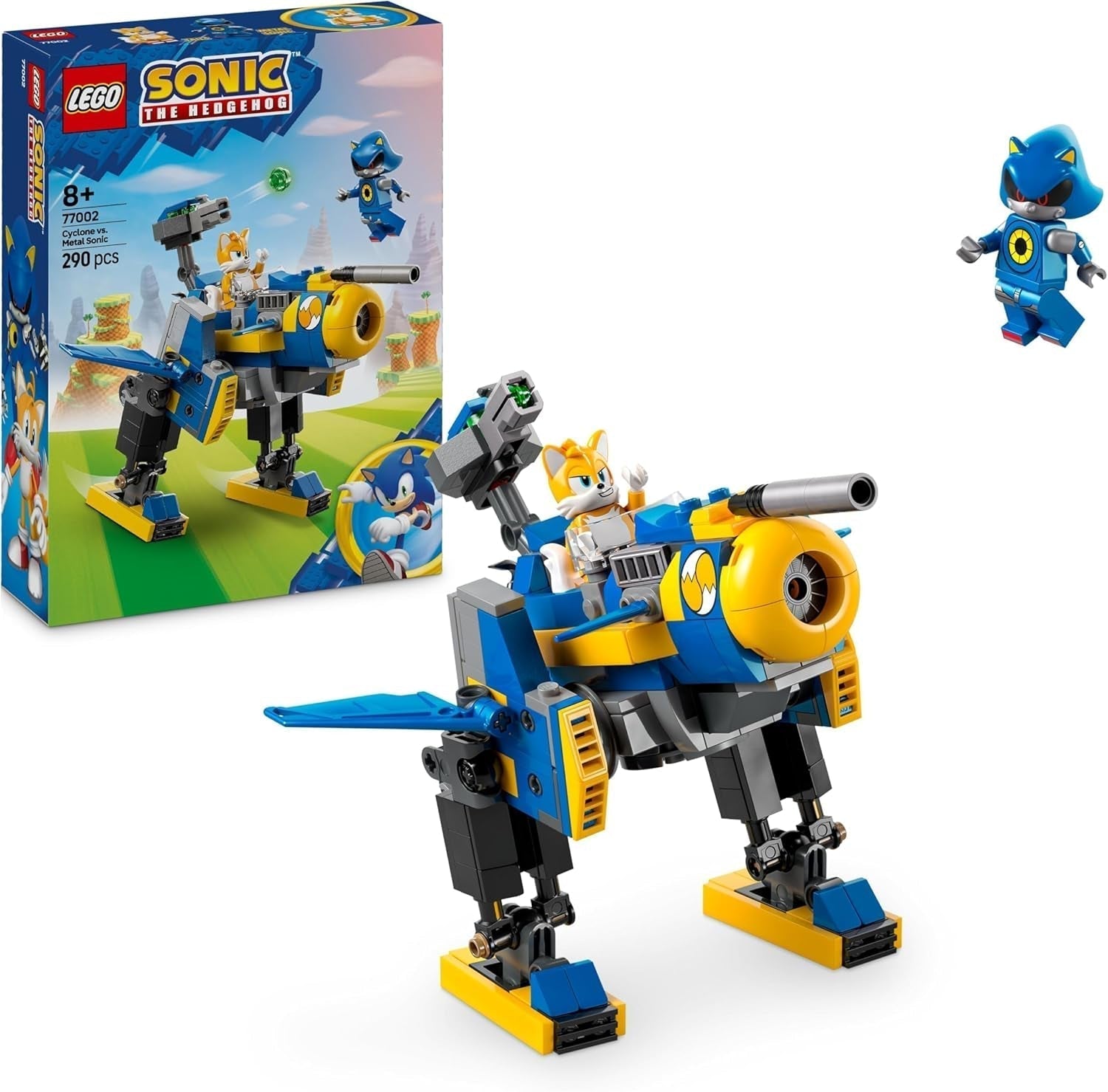 LEGO Sonic the Hedgehog Cyclone vs. Metal Sonic - Mechs gyűjthető játék 2 videojáték-minifigurával - Ajándékötlet fiúknak és lányoknak 8 éves kortól és tizenéves játékrajongóknak 77002 Építőkészlet Besuche den LEGO-Store Alapértelmezett cím