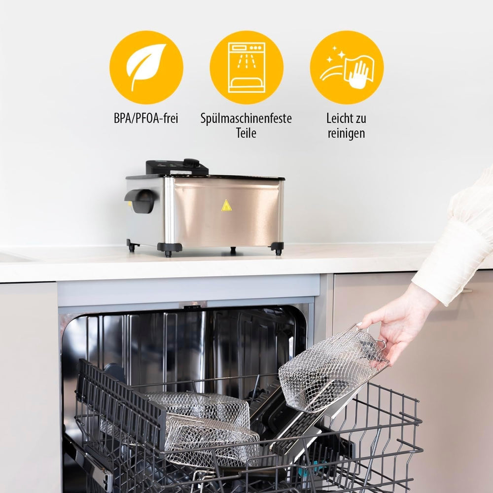 Tristar Fryer, 1 nagy kosár és 2 kis kosár, állítható termosztát, hűtőzóna, 5 liter, 2000 W, FR-6949 Appliances Naty Shop