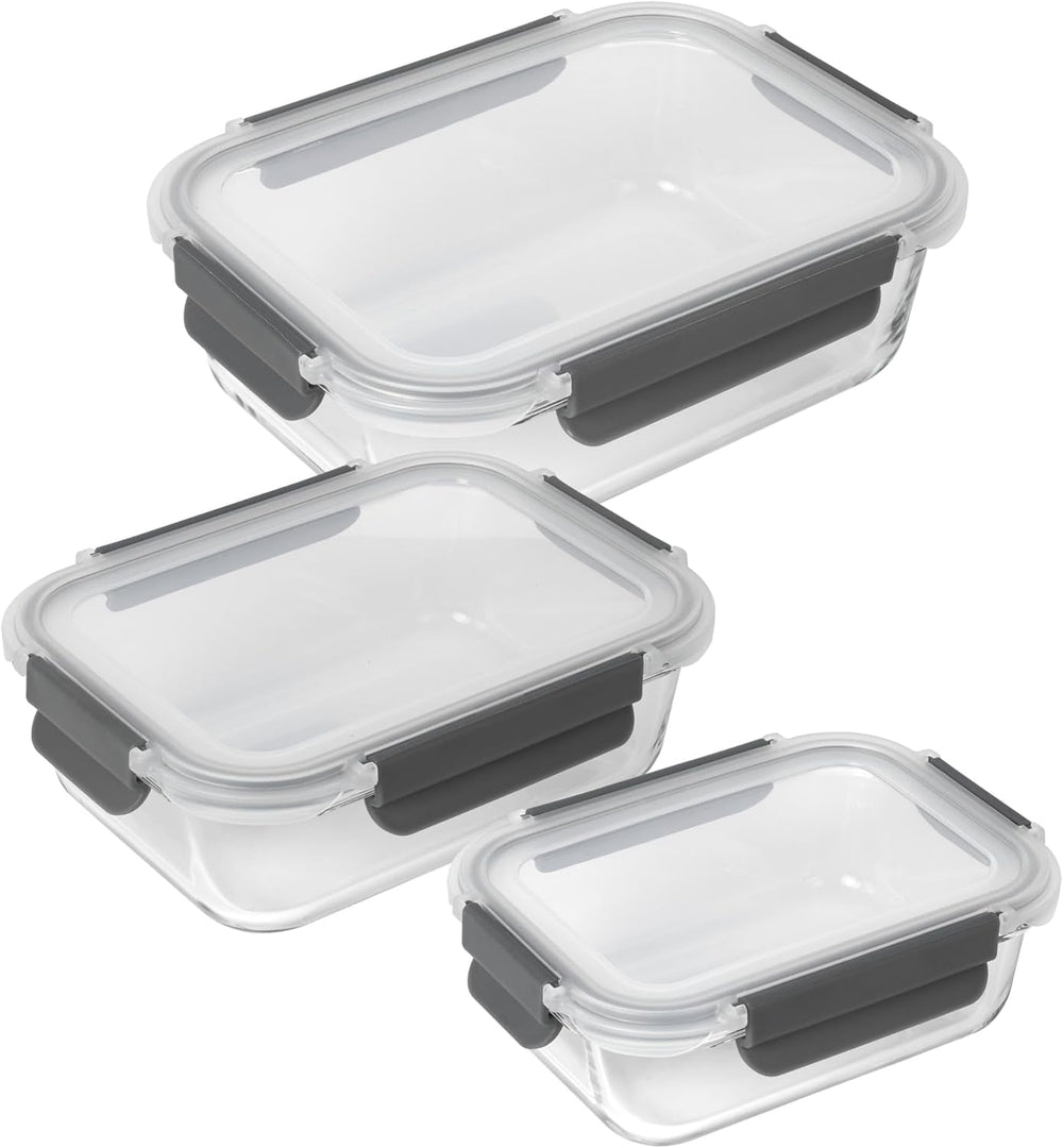 KUHN RIKON 24031 Borcan de sticlă, sticlă, transparent Cutii depozitare alimente Naty Shop Set 0,64 L/1,05 L/1,52 L