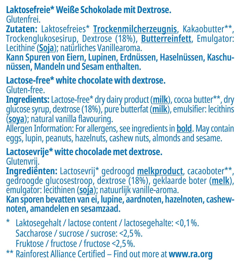 frankonia CSOKOLÁDÉ Dextróz fehér csokoládé, laktóz- és gluténmentes, 80 g