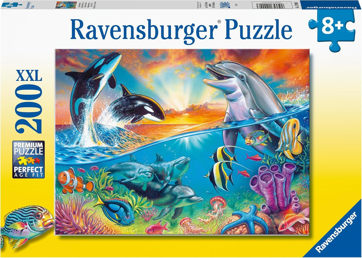 Ravensburger puzzle pentru copii - 12900 Ocean dwellers - Puzzle subacvatic pentru copii cu vârsta de peste 8 ani, cu 200 de piese în format XXL Puzzle Naty Shop Titlu implicit