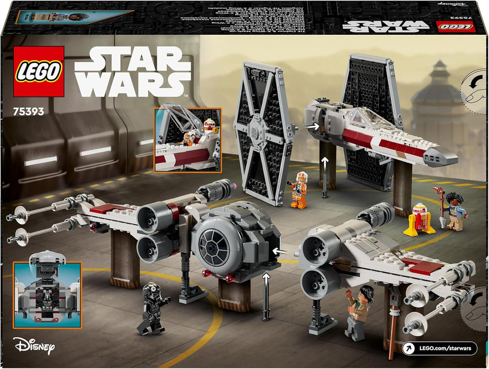 LEGO Star Wars TIE Fighter és X-Wing Mashup, Starfighter építhető játék, ajándékötlet gyerekeknek, testreszabható csillaghajók, ajándék fiúknak, lányoknak és minden rajongónak 75393 építőkészletek Beuche den LEGO-Store