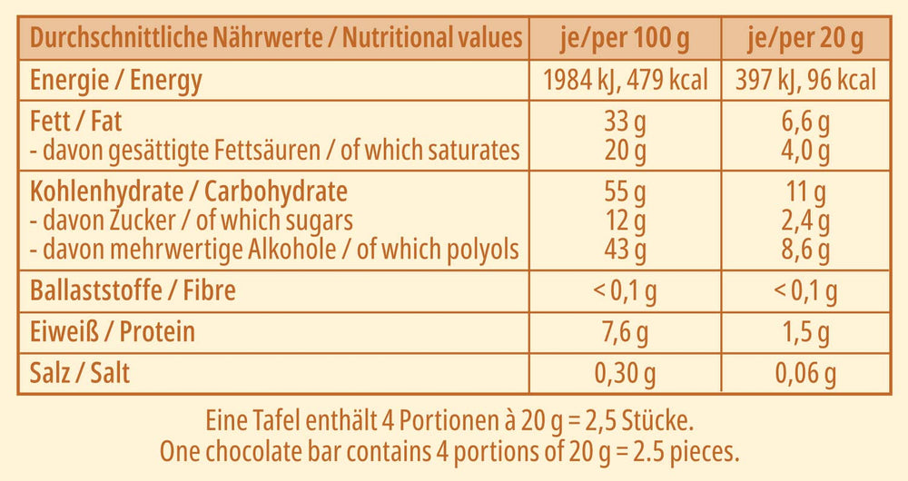 frankonia CSOKOLÁDÉ HOZZÁADOTT CUKOR NÉLKÜL Gluténmentes fehér csokoládé, 80 g