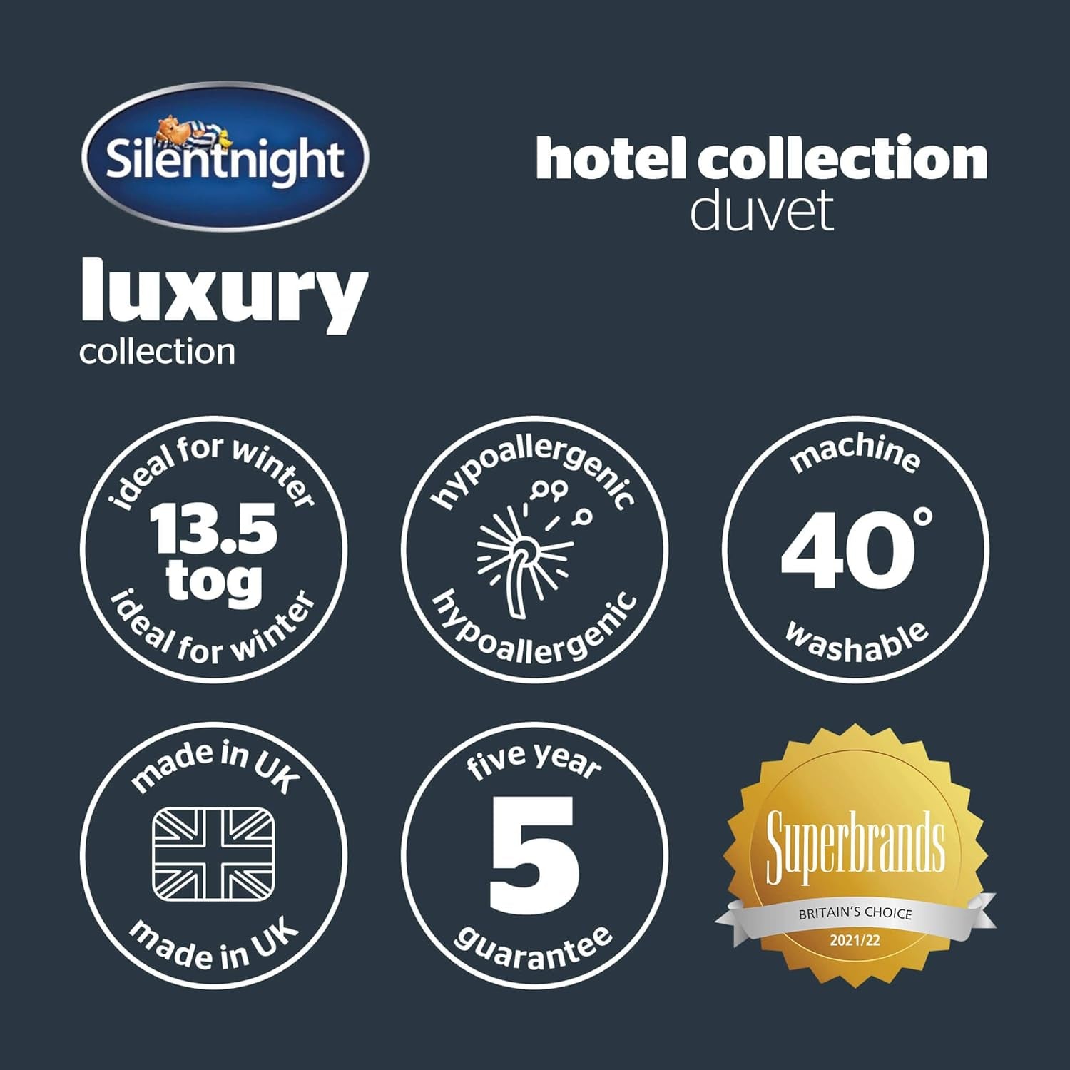 Plapumă Silentnight Hotel Collection pentru paturi duble, 13.5 TOG, alb, microfibră, alb, pat simplu 135 X 200Cm Plapumi si pilote Naty Shop