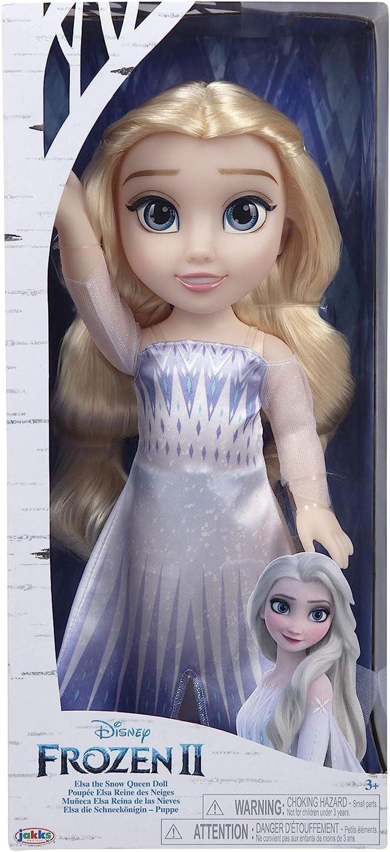Disney Frozen 2 ELSA The Snow Queen Doll - 35 cm înălțime, păpușă mobilă în rochie de modă iconică și cu păr lung care curge pentru distracție suplimentară în timpul jocului, pentru fete cu vârsta de 3 ani și peste, 214894 Papusi Naty Shop