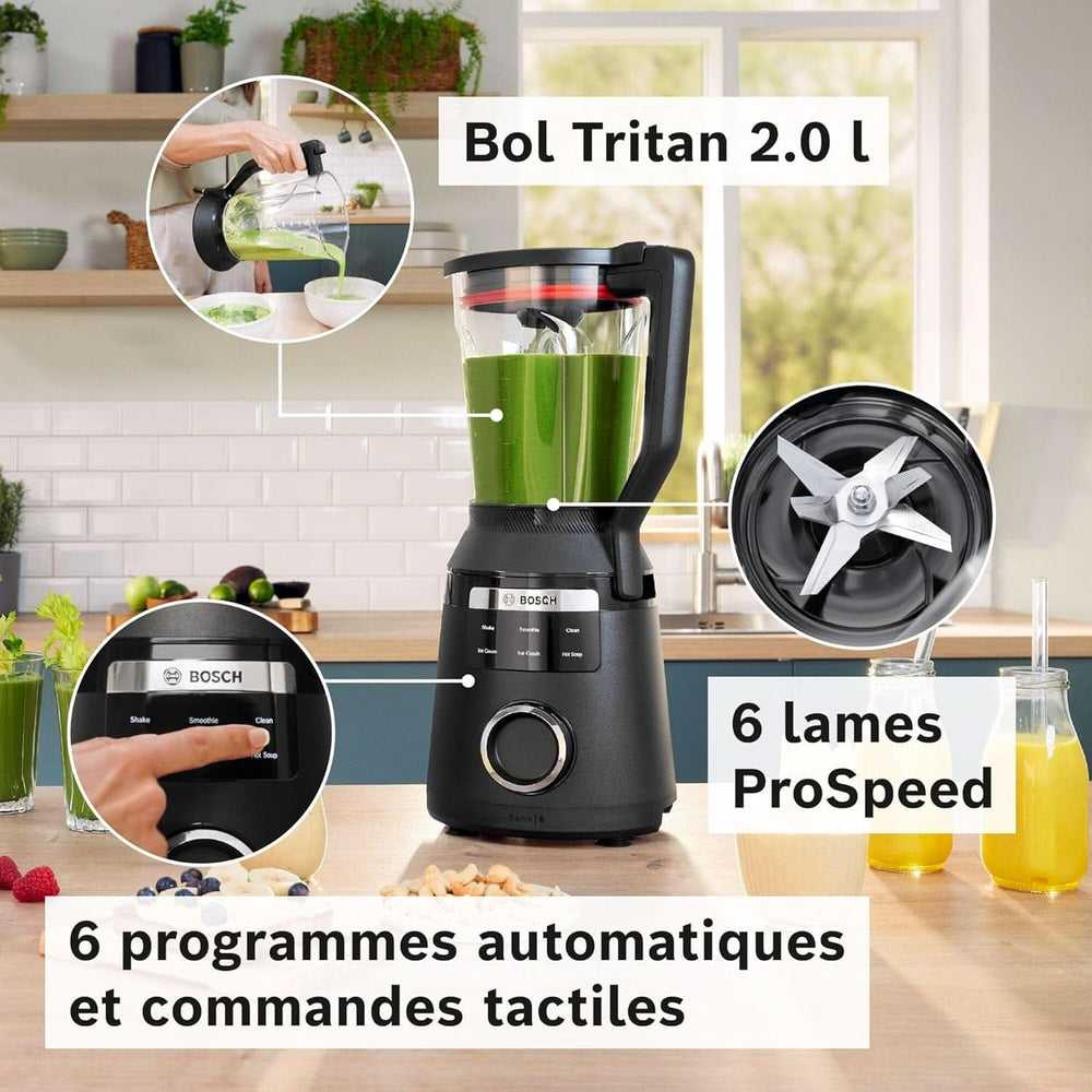 Vitapower állókeverő, 6-os sorozat, 1800 W, 6 program, Prospeed Klingen, Tritan™-Krug, Schwarz, MMB6652B Kitchen Naty Shop