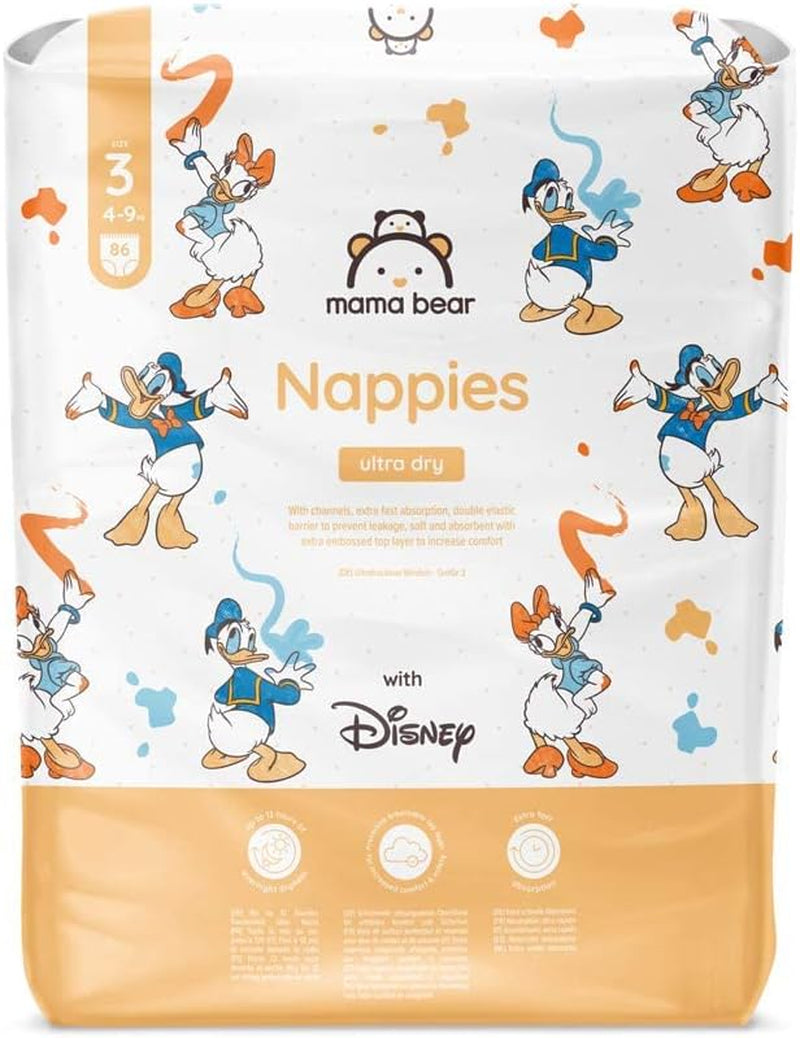 Amazon márka: Mama Bear Disney Ultra Dry pelenkák, 3-as méret (4-9 kg) - Havi doboz, fehér, 172 darab (2 86 darabos csomag)