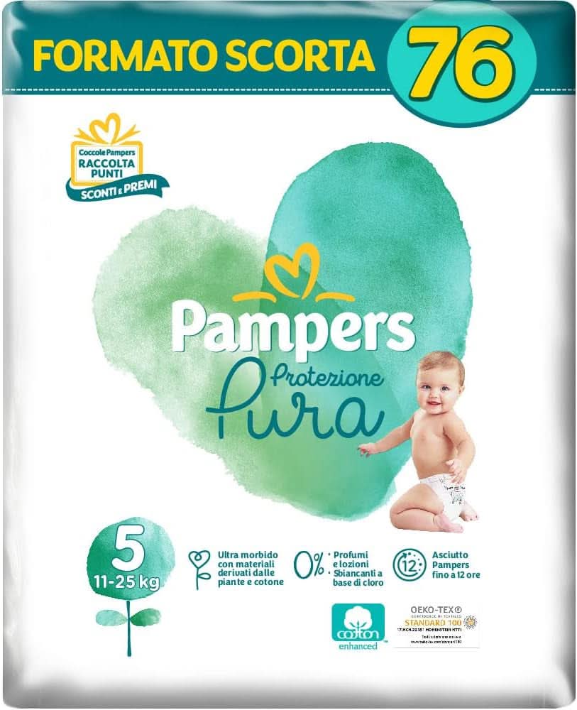 Pampers Naturello, 76 de scutece cu bumbac și materiale naturale din plante, 0% parfum, mărimea 4 (7-18 kg) Mama si Copilul Naty Shop 5 (76 buc)