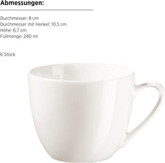 MÄSER 934105 Seria Belmira, serviciu clasic de cafea pentru 6 persoane, set de cafea cu 18 piese, atemporal, elegant, delicat, porțelan, alb