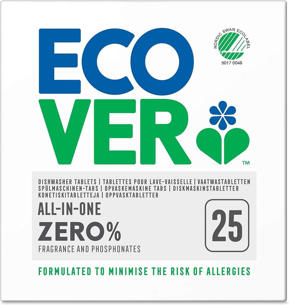 Ecover ZERO All-In-One, mosogatógép kapszula (25 Tab/500 gramm) Konyhai tisztítószerek Naty Shop