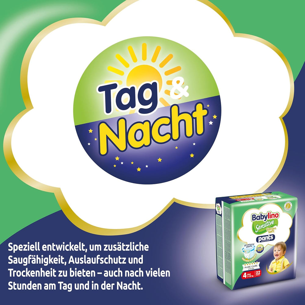 Pelenkák Sensitive Cotton Soft, 4-es méret, Pants Maxi (7-13 kg), 22 db