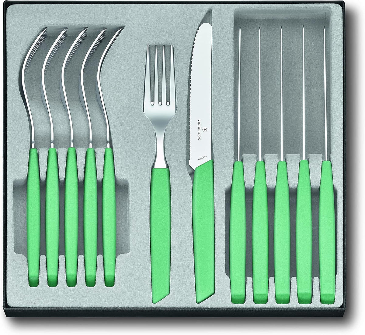 VICTORINOX Modern svájci evőeszköz készlet 6 személyes, 12 részes konyhai naty Shop Green
